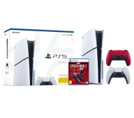 Konsole Playstation - Sony PlayStation 5 Slim D Chassis PS5 1TB z napędem + Dodatkowy Pad Volcanic Red + Marvel’s Spider-Man 2 - miniaturka - grafika 1
