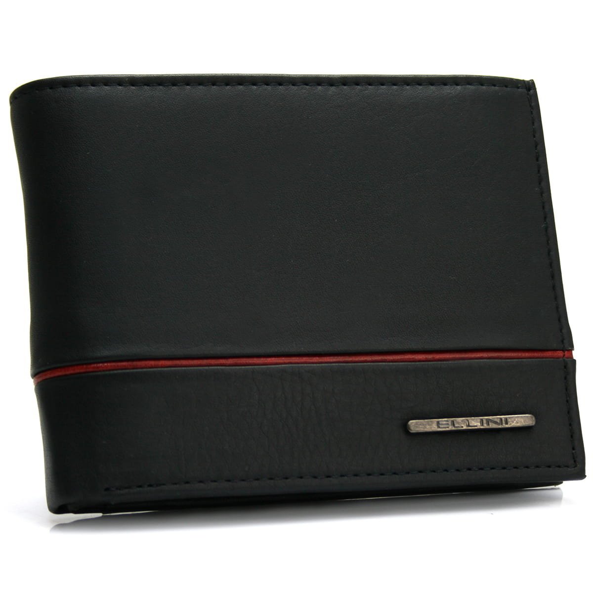 Portfel Męski Z Systemem Rfid Ellini Czarno - Czerwony