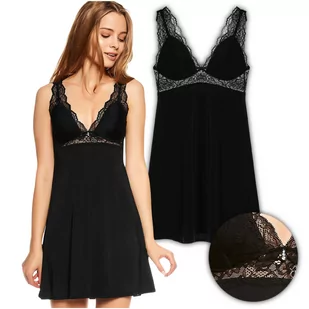 Henderson Koszula Nocna Piżama Damska Czarna LILLY 36120 Rozmiar S - Bielizna nocna - miniaturka - grafika 1