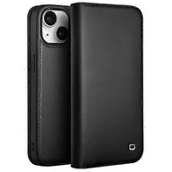 Etui i futerały do telefonów - Do iPhone 15 QIALINO Classic Gen2 Skórzane etui na telefon komórkowy Czarny - miniaturka - grafika 1
