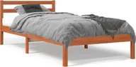 Łóżka - Łóżko z litego drewna wosk brązowy 90x200 cm sosna - miniaturka - grafika 1