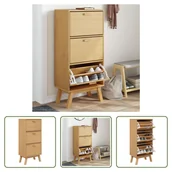 Szafki na buty - The Living Store Szafka na buty OLDEN Brown 55x35x120 cm lite drewno sosnowe - miniaturka - grafika 1