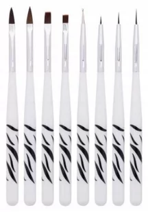 Pędzelki, pędzelek do żelu, akrylu, zdobień 8szt - Akcesoria do paznokci - miniaturka - grafika 1