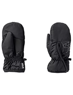 Jack Wolfskin Unisex dziecięce rękawiczki Easy Entry Mitten K z palcami, czarne, 116 - Rękawiczki - miniaturka - grafika 1