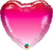 Balony i akcesoria - Balon serce różowe ombre 18 - miniaturka - grafika 1