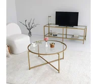 Ławy i stoliki kawowe - Stolik kawowy GOLD SUN 40x83 cm złoty - miniaturka - grafika 1