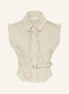 Bluzki damskie - Gestuz Bluzka Jeansowa Gzcatia beige - miniaturka - grafika 1