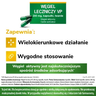 Węgiel Leczniczy VP 200 mg, 20 kapsułek - Układ pokarmowy - miniaturka - grafika 4