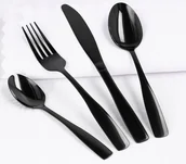 Zestawy sztućców - Komplet czarnych sztućców dla 6 osób zestaw 24 el - miniaturka - grafika 1
