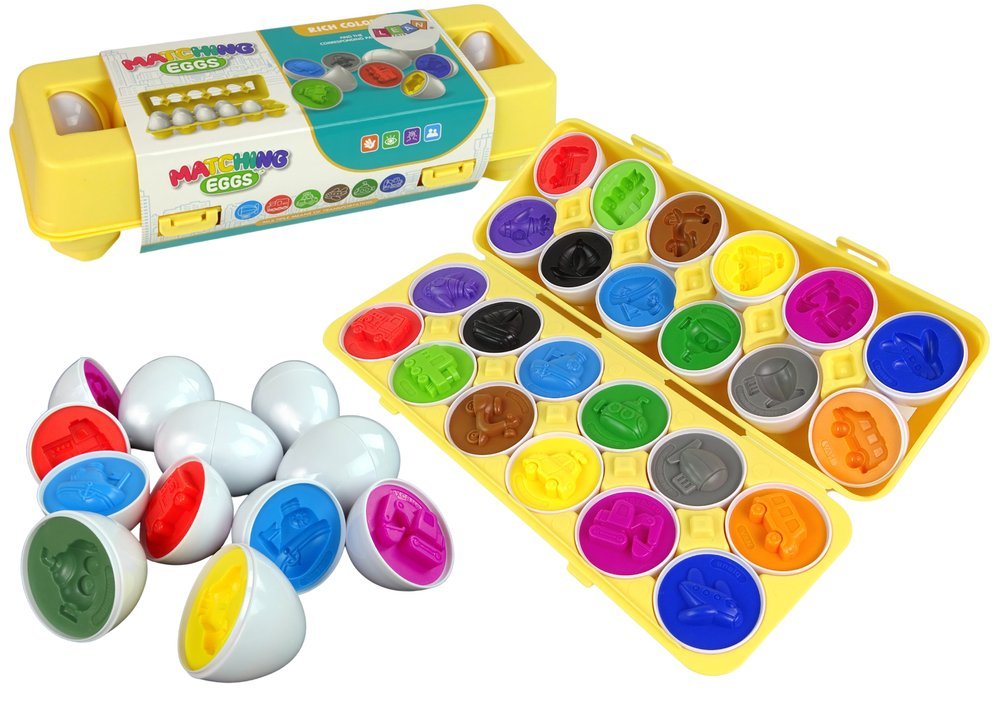 DLA DZIECI EDUKACYJNY SORTER 12 JAJ UKŁADANKA