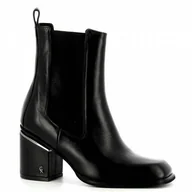 Botki damskie - Czarne sztyblety na obcasie CARINII - Carinii - miniaturka - grafika 1