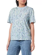 Koszulki i topy damskie - comma T-shirt damski, Niebieski, wielokolorowy 50a3, 44 - miniaturka - grafika 1
