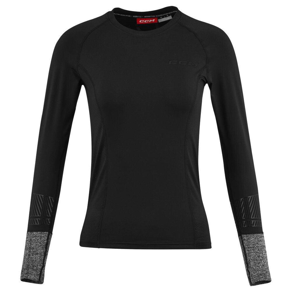 Koszulka dziecięca CCM Wrist Cut Protection LS with Ventilation Black XL