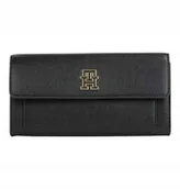 Portfele - NOWY PORTFEL TOMMY HILFIGER DAMSKI TH THJ PREZENT SKÓRA PREZENT CZARNY DUŻY - miniaturka - grafika 1