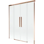 Parawany nawannowe - Mexen Rox parawan nawannowy 2-skrzydłowy rozsuwany 150 x 150 cm, transparent, różowe złoto - 8C9-150-002-60-00 - miniaturka - grafika 1