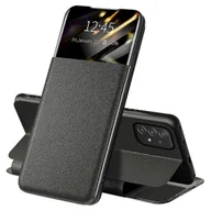 Etui i futerały do telefonów - Dla Samsung Galaxy A52 4G / 5G / A52s 5G View Window Odporne na upadki skórzane etui na telefon ze stojakiem na kartę Czarny - miniaturka - grafika 1