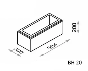 Bloczek Roma Horizon BH20 50,4/20/20 kolor nero / Joniec - Akcesoria do ogrodzeń - miniaturka - grafika 1