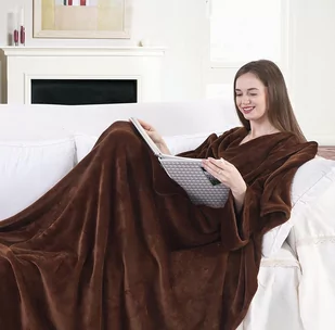 DecoKing Koc Lazy - Brązowy 170x200 cm - Koce - miniaturka - grafika 1