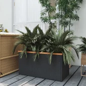Pozostałe narzędzia ogrodowe - vidaXL Donica, czarna, 80x40x40 cm, polirattan - miniaturka - grafika 1