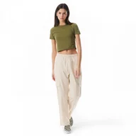 Spodnie sportowe damskie - Damskie spodnie casual Champion Legacy Cargo Pants - beżowe - CHAMPION - miniaturka - grafika 1