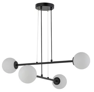 Sigma nowoczesny czarno-biały żyrandol do salonu 33372 BALANS 4 czarna lampa sufitowa klosze białe kule 33372 - Lampy sufitowe - miniaturka - grafika 1