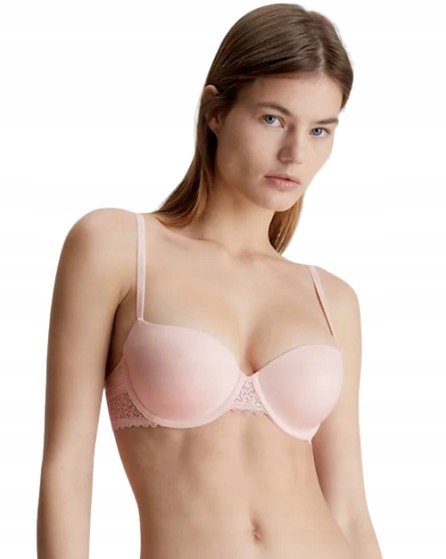 CALVIN KLEIN BIUSTONOSZ Z KORONKĄ Z LOGO RÓŻOWY 70A 2A1D4_D* 70A 2_1