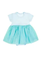 Body dla niemowląt - Niemowlęce sukienko-body z tiulem niebieskie Nicol,r.86 - miniaturka - grafika 1