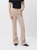 Spodnie damskie - Reserved - Jeansy flare - beżowy - miniaturka - grafika 1