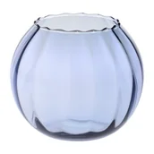 Wazony i flakony - Granatowy wazon kula z ryflowaniem 15,5 cm - miniaturka - grafika 1