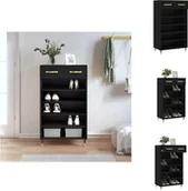 Szafki na buty - vidaXL Szafka na buty czarna 60x35x105 cm materiał drewnopochodny - Szafki - miniaturka - grafika 1