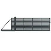 Ogrodzenia - Wiśniowski Brama przesuwna AW.10.106 4x1,5 m lewa antracytowa automat - miniaturka - grafika 1