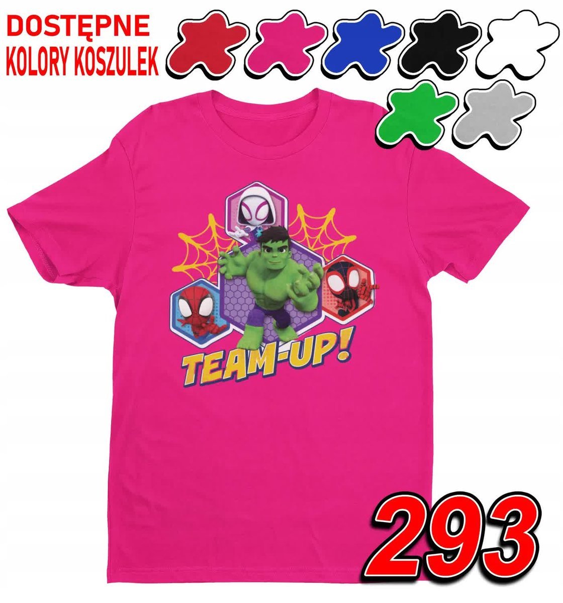 Dziecięca Koszulka T-Shirt Z Nadrukiem Spidey Friends Marvel- L 146-152