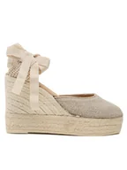 Espadryle damskie - Manebi Espadryle Wedge Espadrilles O 7.1 WV Beżowy - miniaturka - grafika 1