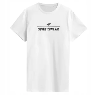 4F T-Shirt Koszulka Męska Ttshm539 Biała S - Koszulki męskie - miniaturka - grafika 1