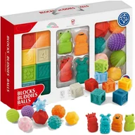 Zabawki sensoryczne - Piłeczki Sensoryczne Klocki Gumowe Do Rehabilitacji Korekcyjne Zestaw - miniaturka - grafika 1