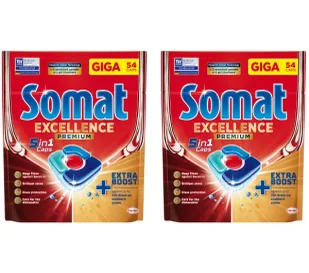 Somat Excellence Premium 5w1 zestaw 2x54szt. - Środki do zmywarek - miniaturka - grafika 1