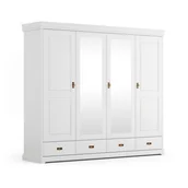 Szafy - Biała Drewniana Szafa Sosnowa Toskania 4D - miniaturka - grafika 1