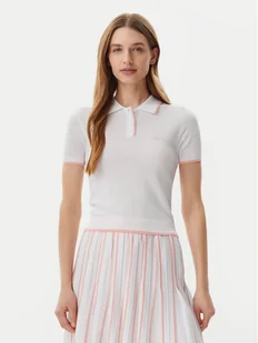 Guess Polo V5GP00Z3D60 Biały Slim Fit - Koszulki i topy damskie - miniaturka - grafika 1