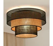 Lampy sufitowe - Brilagi - Plafon DAKOTA LUNETA 1xE27/15W/230V śr. 45 cm czarny/beżowy - miniaturka - grafika 1