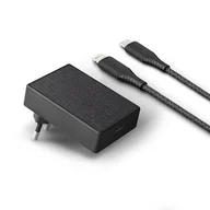 Ładowarki do telefonów - UNIQ UNIQ Ład. siec. Votre Slim USB-C PD 18W MFI + kabel USB-C na lightning czarny/charcoal black - miniaturka - grafika 1
