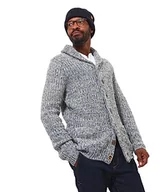 Swetry męskie - Joe Browns Męski klasyczny kardigan z dzianiny prążkowanej na guziki z kołnierzykiem, szary, XL, szary, XL - miniaturka - grafika 1