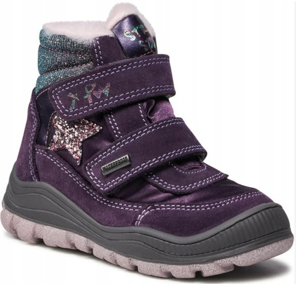 Twisty Dziecięce Śniegowce Fioletowe Ocieplane Ze Skórą 25 J1A