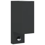 Lampy ogrodowe - vidaXL Zewnętrzny kinkiet z czujnikiem, czarny, odlewane aluminium - miniaturka - grafika 1