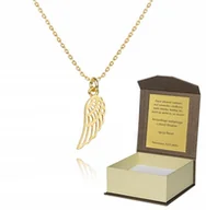 Biżuteria dla dzieci - 925 ZŁOTY ŁAŃCUSZEK SKRZYDŁO 40 CM DEDYKACJA A4Z63 - miniaturka - grafika 1