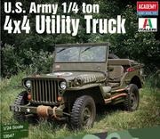 Modele do sklejania - Academy, Model plastikowy U.S. Army 1/4 ton 4x4 Utility Truck 1/24 - miniaturka - grafika 1