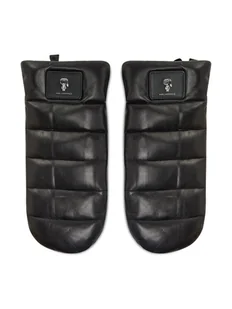 KARL LAGERFELD Rękawiczki Damskie Ikonik Kuilt Mitters 220W3601 Czarny - Rękawiczki sportowe damskie - miniaturka - grafika 1