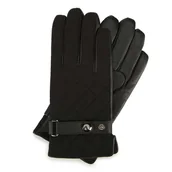 Rękawiczki - Męskie rękawiczki skórzane pikowane - miniaturka - grafika 1