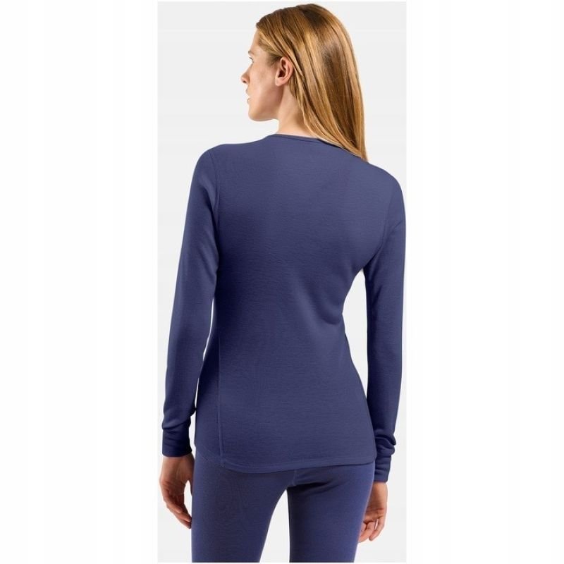Bielizna termoaktywna z długim rękawem Odlo BL TOP crew neck l/s ACTIVE WARM roz. M Niebieska