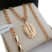 Łańcuszki - Złoty Łańcuszek Garibaldi Królewski 55 Cm+Medalik - miniaturka - grafika 1