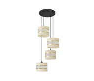 Lampy sufitowe - Żyrandol na lince HELEN 4xE27/60W/230V kremowy/czarny/złoty - miniaturka - grafika 1